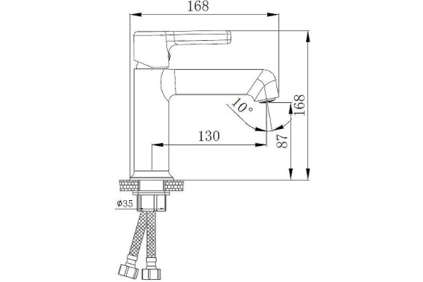 Смеситель для раковины Haiba HB10814-7, черный, однорычажный, высота излива 8.7 см
