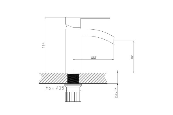 Смеситель для раковины Haiba HB13505-8, белый, однорычажный, высота излива 8.2 см