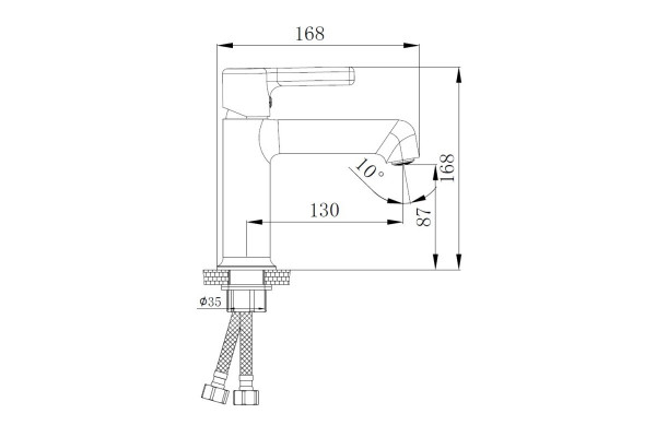 Смеситель для раковины Haiba HB10814, хром, однорычажный, высота излива 8.7 см