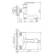 Смеситель для ванны Haiba HB60181-7, черный, однорычажный, длина излива 12.7 см