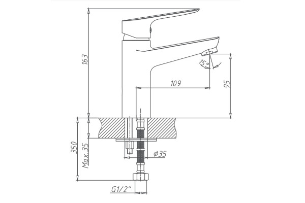 Смеситель для раковины Haiba HB10506, хром, однорычажный, высота излива 9.5 см