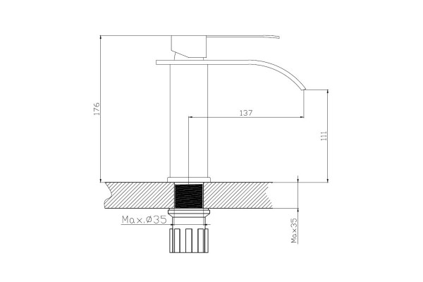 Смеситель для раковины Haiba HB12815, сталь, однорычажный, хром матовый