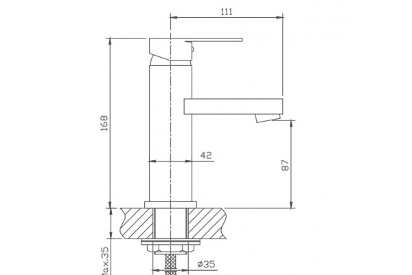 Смеситель для раковины Haiba HB1002, хром, однорычажный, высота излива 9.7 см
