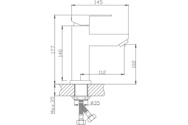 Смеситель для раковины Haiba HB10801, сатин, однорычажный, хром