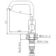 Смеситель для кухни Haiba HB72304-4, сталь, однорычажный, высота излива 17.1 см