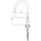 Смеситель для кухни Haiba HB70304-5, сталь, однорычажный, высота излива 22 см