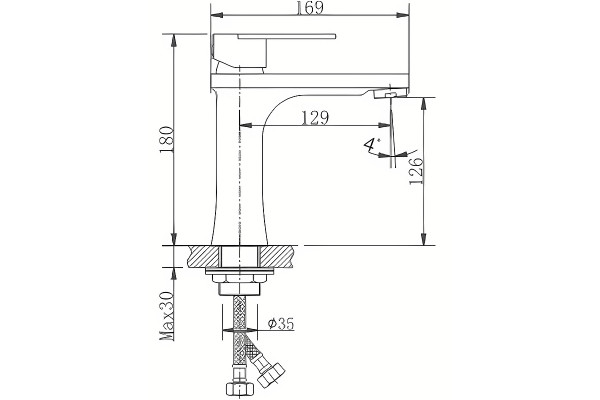 Смеситель для раковины Haiba HB10807, сатин, однорычажный, сталь