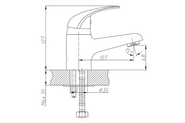 Смеситель для раковины Haiba HB1003, хром, однорычажный, высота излива 4.8 см