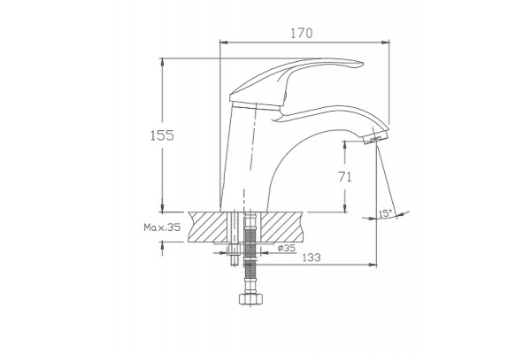 Смеситель для раковины Haiba HB1021, хром, однорычажный, высота излива 7.1 см