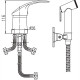 Гигиенический душ со смесителем Haiba HB1221-2, хром в современном стиле