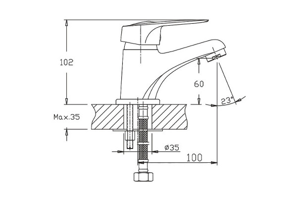 Смеситель для раковины Haiba HB1037, хром, однорычажный, высота излива 8.3 см