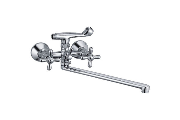 Смеситель для ванны Haiba HB2125, хром, двухвентильный, длина излива 32 см