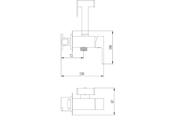 Гигиенический душ со смесителем Haiba HB5512, хром в современном стиле