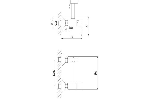 Гигиенический душ со смесителем Haiba HB5513, хром в современном стиле