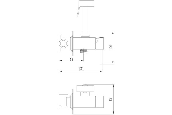 Гигиенический душ со смесителем Haiba HB5512-4, бронза в современном стиле