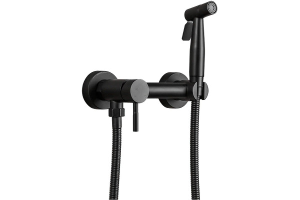 Гигиенический душ со смесителем Haiba HB5510-7, черный в современном стиле