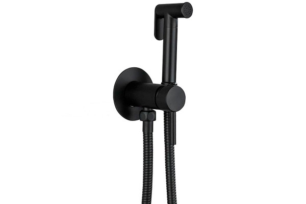 Гигиенический душ со смесителем Haiba HB5511-7, черный в современном стиле
