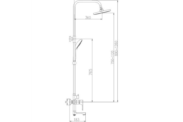 Душевая стойка Haiba HB2415, хром, шланг 150 см