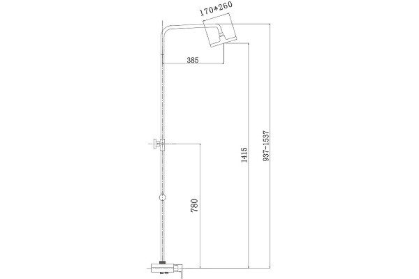 Душевая стойка Haiba HB2420, черный, 3 режима