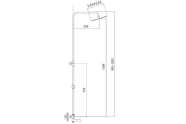 Душевая стойка с термостатом Haiba HB2422, хром, 1 режим
