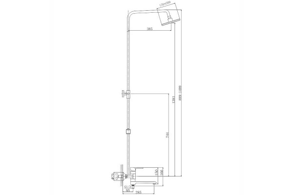Душевая стойка Haiba HB2424, хром, 1 режим