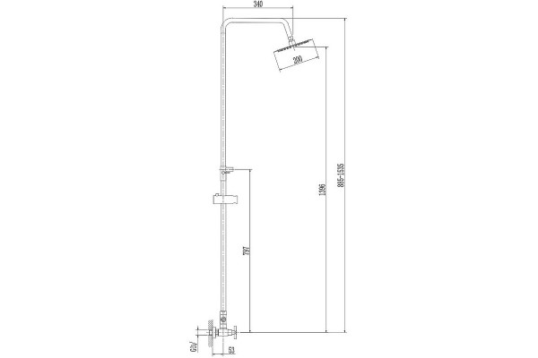 Душевая стойка Haiba HB24808, сталь, 1 режим
