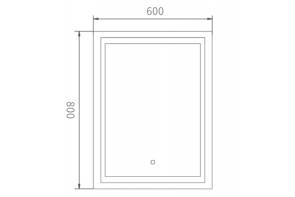 Зеркало с LED подсветкой Haiba HB660, 60x80 в современном стиле