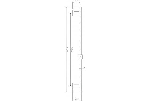 Душевая штанга Haiba HB8012 цвет сталь, 65 см