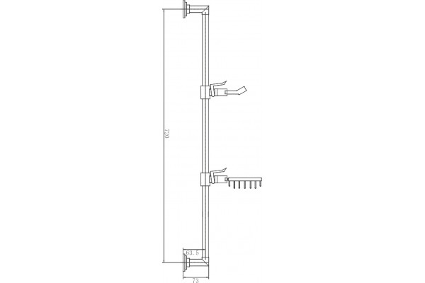 Душевая штанга Haiba HB8009 хром, 72 см