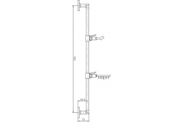 Душевая штанга Haiba HB8008 хром, 72 см
