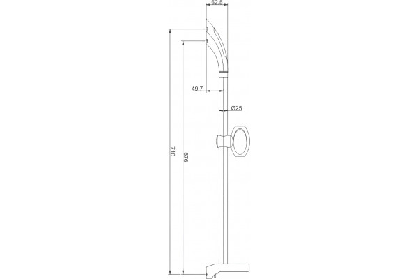 Душевая штанга Haiba HB8006 хром, 71 см