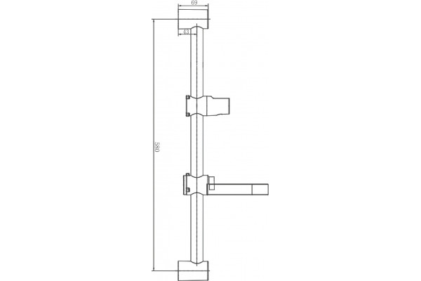 Душевая штанга Haiba HB8005 хром, 58 см