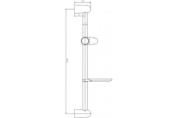 Душевая штанга Haiba HB8003 хром, 56.4 см