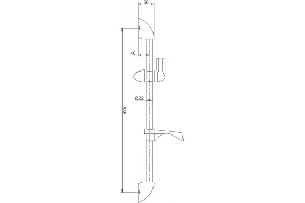 Душевая штанга Haiba HB8001 хром, 58.5 см