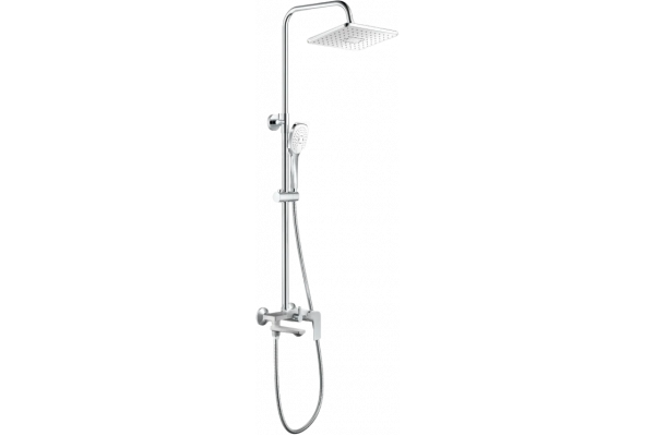 Душевая стойка Haiba HB24505 хром штанга 122.7 см, шланг металлический 150 см, 1 режим