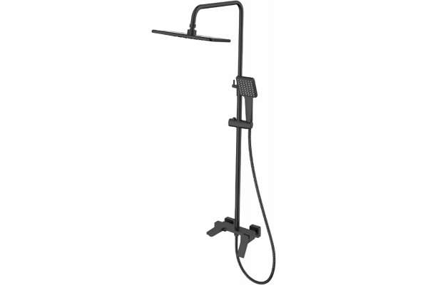 Душевая стойка Haiba HB24818-7 черная матовая цвет черный, штанга 142.5 см