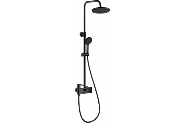 Душевая стойка Haiba HB24590-7 черная матовая цвет черный, штанга 125.4 см