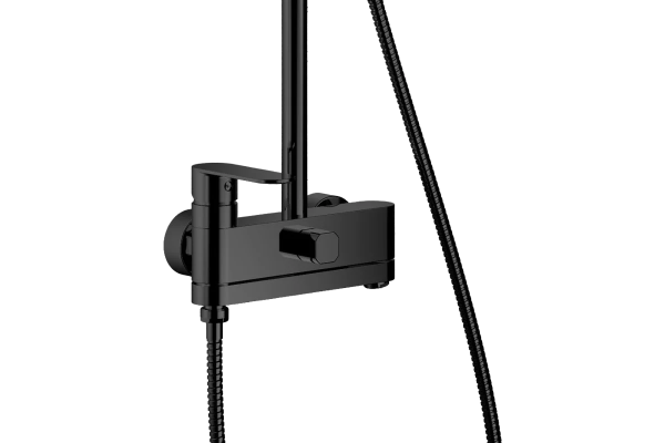 Душевая стойка Haiba HB24590-7 черная матовая цвет черный, штанга 125.4 см