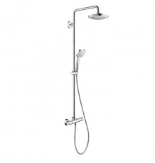 HG Croma Select E Душевая система Showerpipe: верх.душ 180 2jet ручн.душ шланг термостат для душа цвет: белый/хром