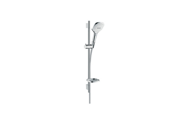 HG Raindance Select E Душевой набор: штанга 650mm ручной душ 120 3jet (Rain RainAir WhirlAir) EcoSmart мыльница шланг цвет: белый/хром 26622400