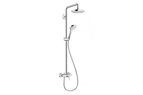 Душевая стойка Hansgrohe Croma Select S 180 2jet с однорычажным смесителем в современном стиле