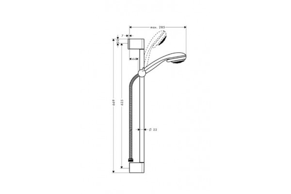 Душевой гарнитур Hansgrohe Crometta 85 Vario Unica Crometta хром, штанга 65 см