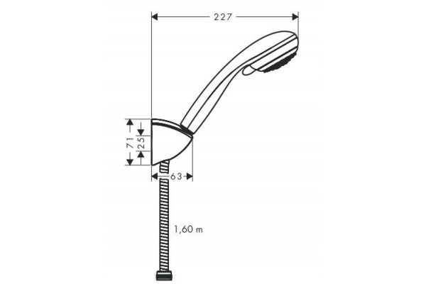 Душевой гарнитур Hansgrohe Crometta 85 Variojet Porter хром, шланг силиконовый 160 см