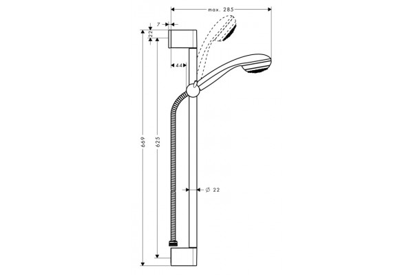 Душевой гарнитур Hansgrohe Crometta 85 Unica Crometta хром, штанга 66.9 см