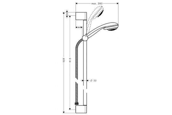 Душевой гарнитур Hansgrohe Crometta 85 Vario Unica Crometta хром, штанга 90 см