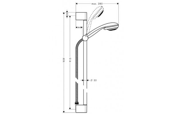 Душевой гарнитур Hansgrohe Crometta 85 Multi Unica Crometta хром, штанга 95.9 см