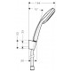Душевой гарнитур Hansgrohe Croma 100 Vario Porter хром, шланг металлический 125 см