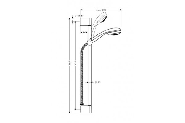 Душевой гарнитур Hansgrohe Crometta 85 Multi Unica Crometta хром, штанга 66.9 см