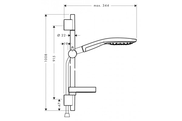 Душевой гарнитур Hansgrohe Raindance Select S 150 3iet  хром, штанга 100.8 см