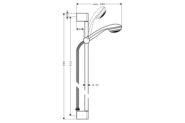 Душевой гарнитур Hansgrohe Crometta 85 Unica Crometta хром, штанга 95.9 см